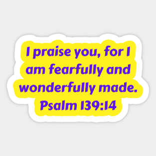 Bible Verse Psalm 139:14 Sticker